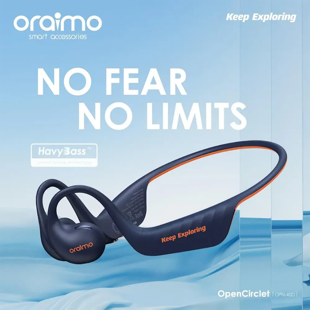 Wireless Earphone Oraimo Open Circle Bluetooth 5.2, 3.5Hrs Battery, Nebula Blue, OPN-40D