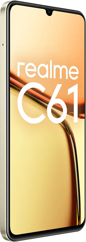 Realme C61 Dual SIM, 128GB Memory, 4GB RAM, 4G LTE, Sparkle Gold