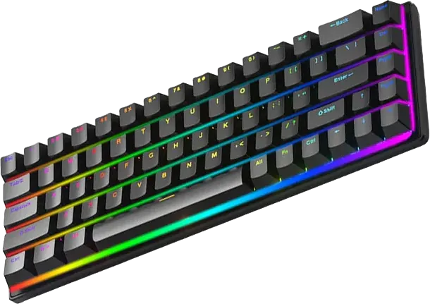 USB Mechanical Keyboard Wired Forev, USB -Type C, Black-White, FV-Q68