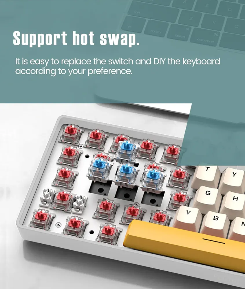 USB Mechanical Keyboard Wired Forev, USB -Type C, Black-White, FV-Q68