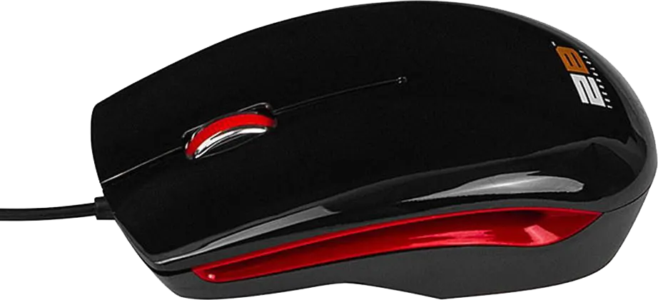 2B Wired Mouse, 1200 DPI, Black, MO16R