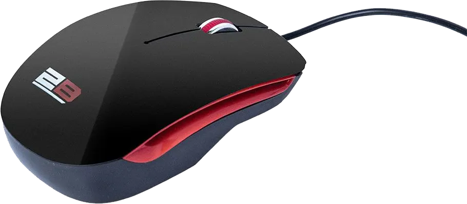 2B Wired Mouse, 1200 DPI, Black, MO16R