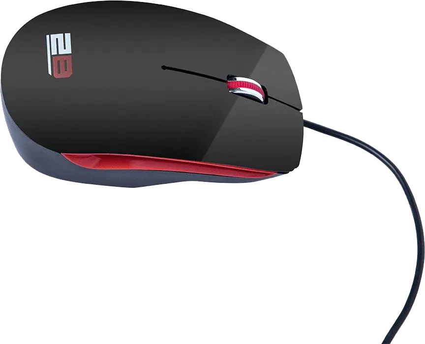 2B Wired Mouse, 1200 DPI, Black, MO16R