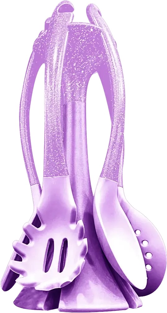 طقم توزيع بالحامل بيد جيرانيت ، 7 قطع ،بنفسجي 2219