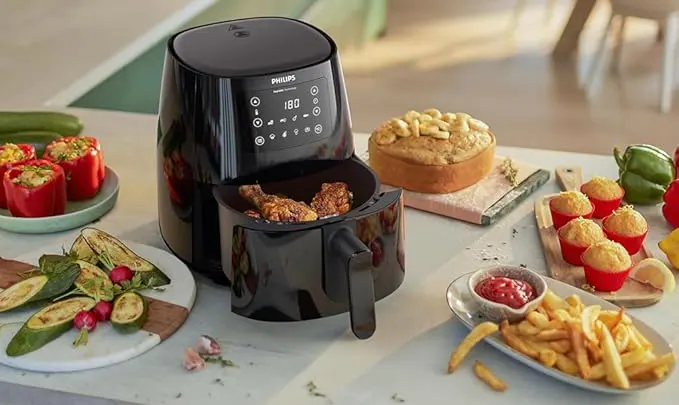 Philips Air Fryer, 1550 Watt, Digital, 4.1 Liter, Black, HD9243-90 (With Raya Warranty)