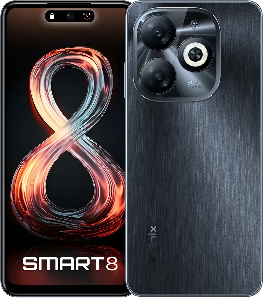 Infinix Smart 8 Dual SIM Mobile, 128GB Memory, 4GB RAM, 4G LTE, Timber Black
