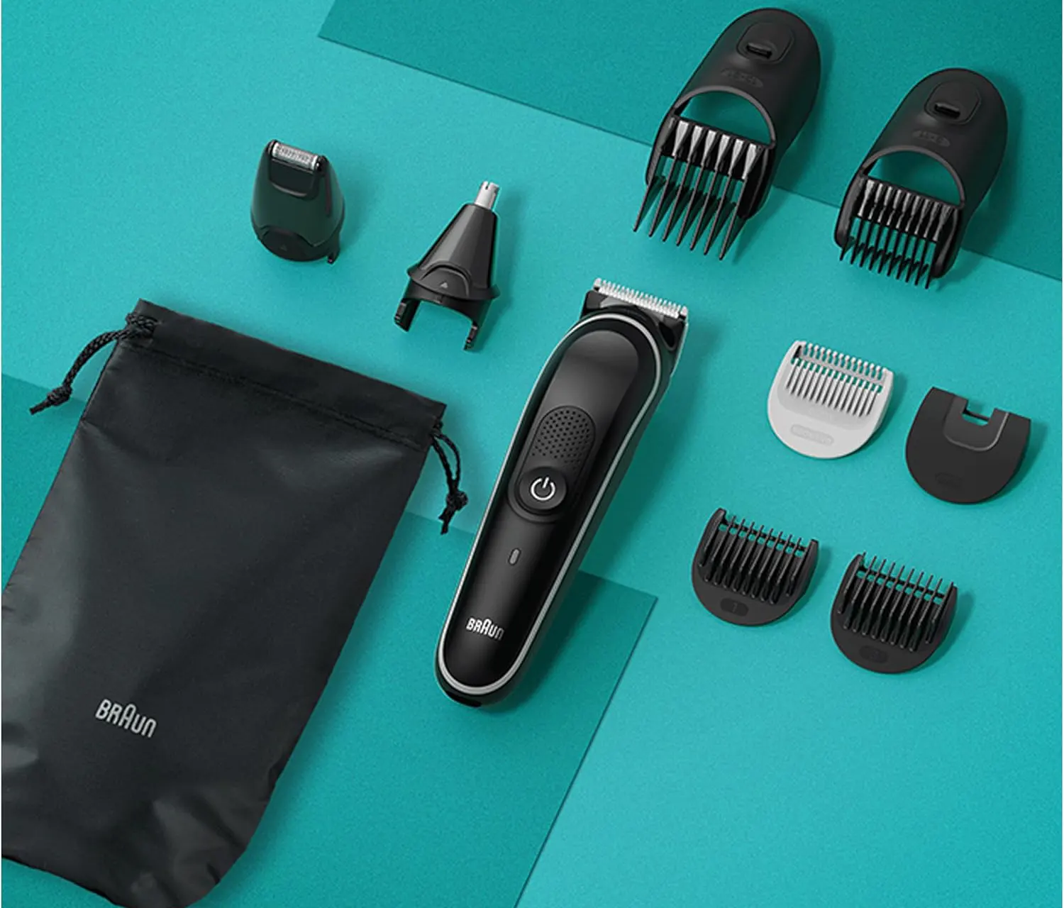 Braun Beard and Hair Trimmer, Wet & Dry, 9*1, Rechargeable, Black, MGK5420