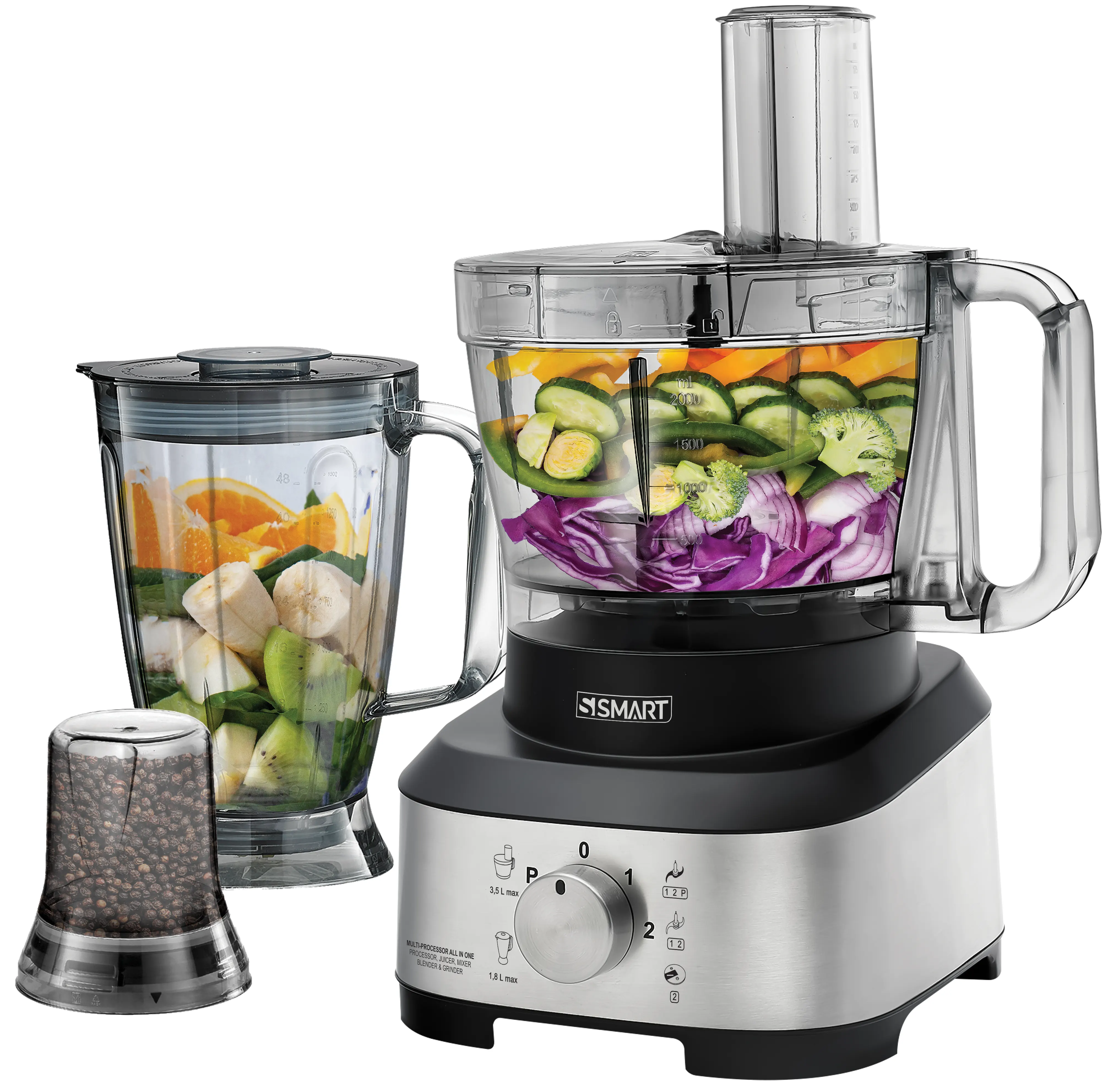 محضرة طعام كهربائية سمارت ستانلس ، 2000 وات،56 وظيفة، أسود،SFP417SE