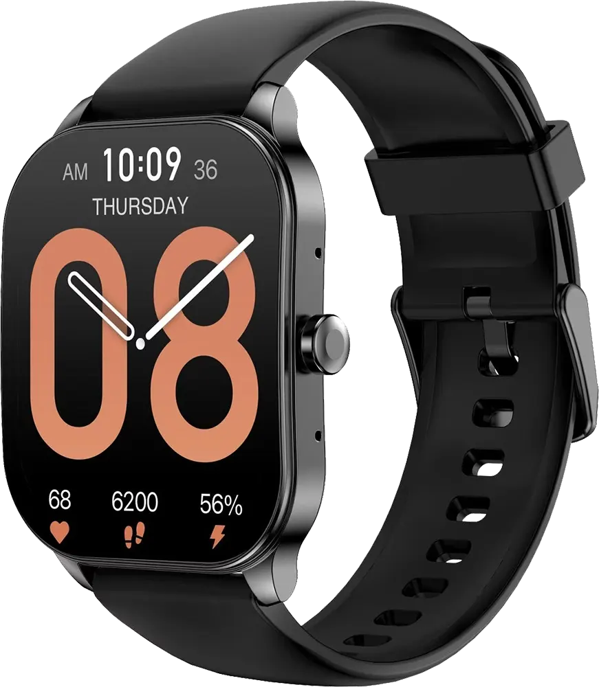 Amazfit POP 3S Smart Watch, Bluetooth, 1.96" Touch Screen, Water Resistant, Black