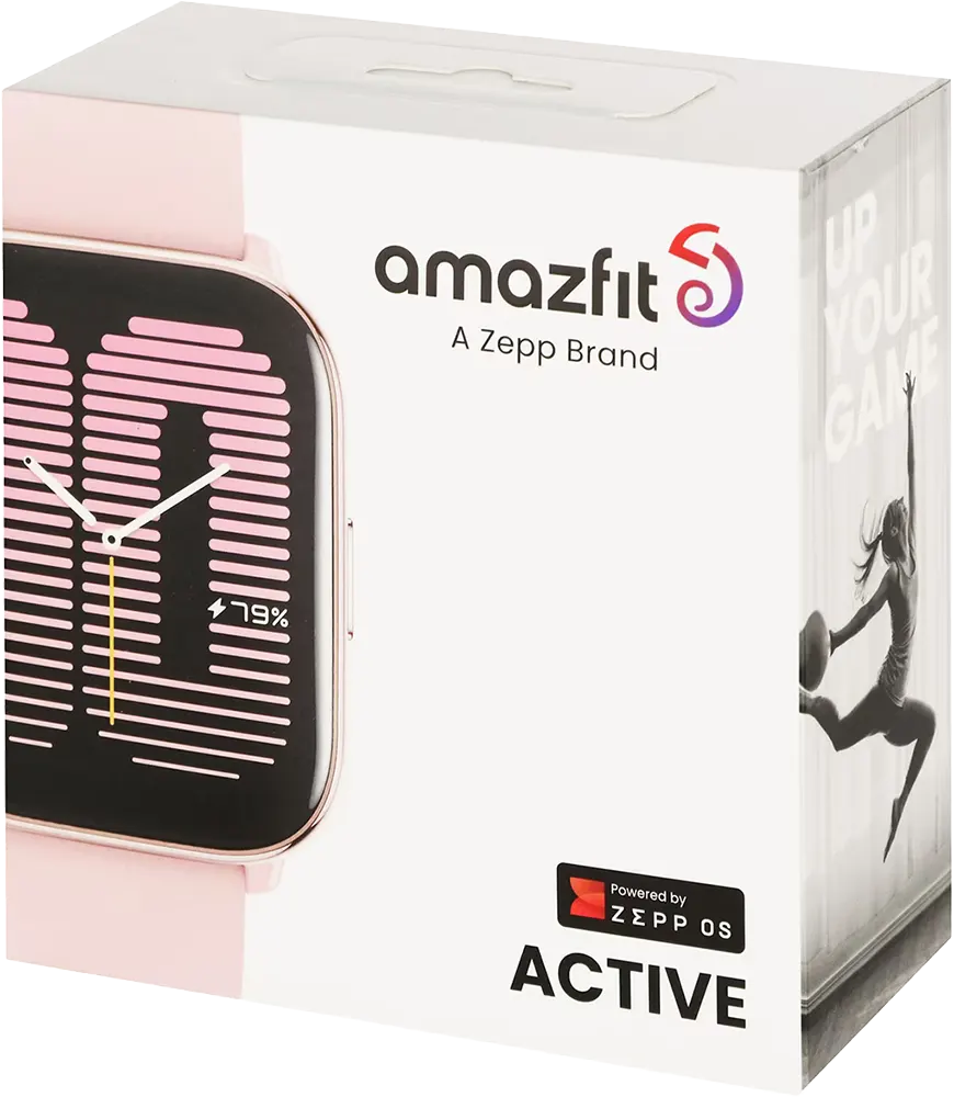 Amazfit Active Smart Watch, Bluetooth, 1.75" Touch Screen, Water Resistant, GPS, Pink