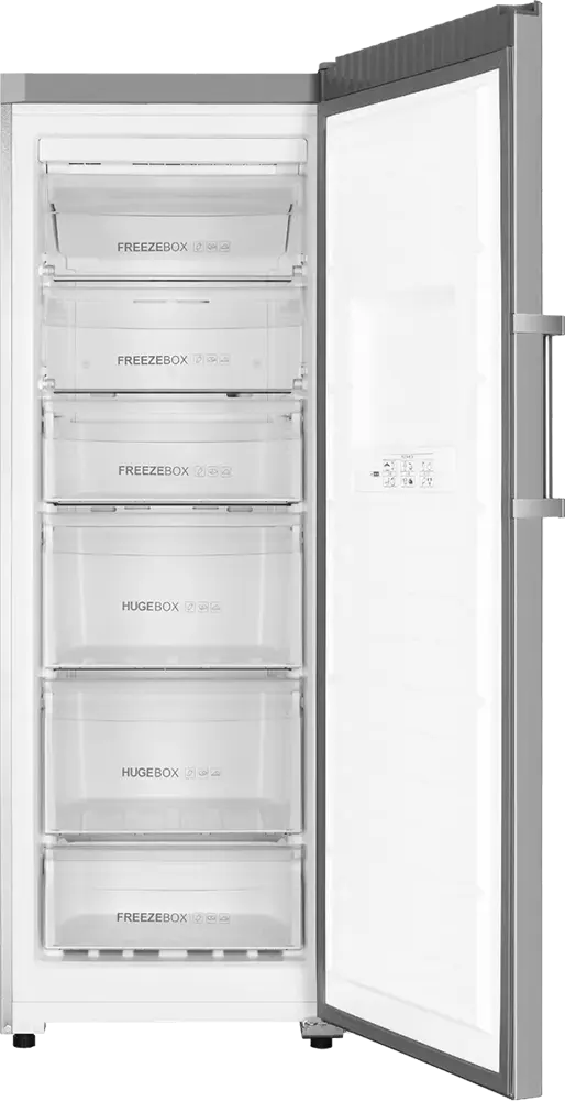 Haier Upright Deep Freezer, No Frost, 6 Drawers, Digital, Grey, HF290EG NF