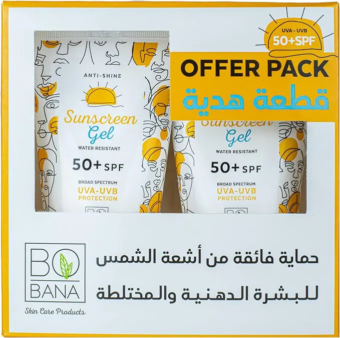 واقي شمس جل بمعامل حمايه +50 من بوبانا 150مل (1+1)