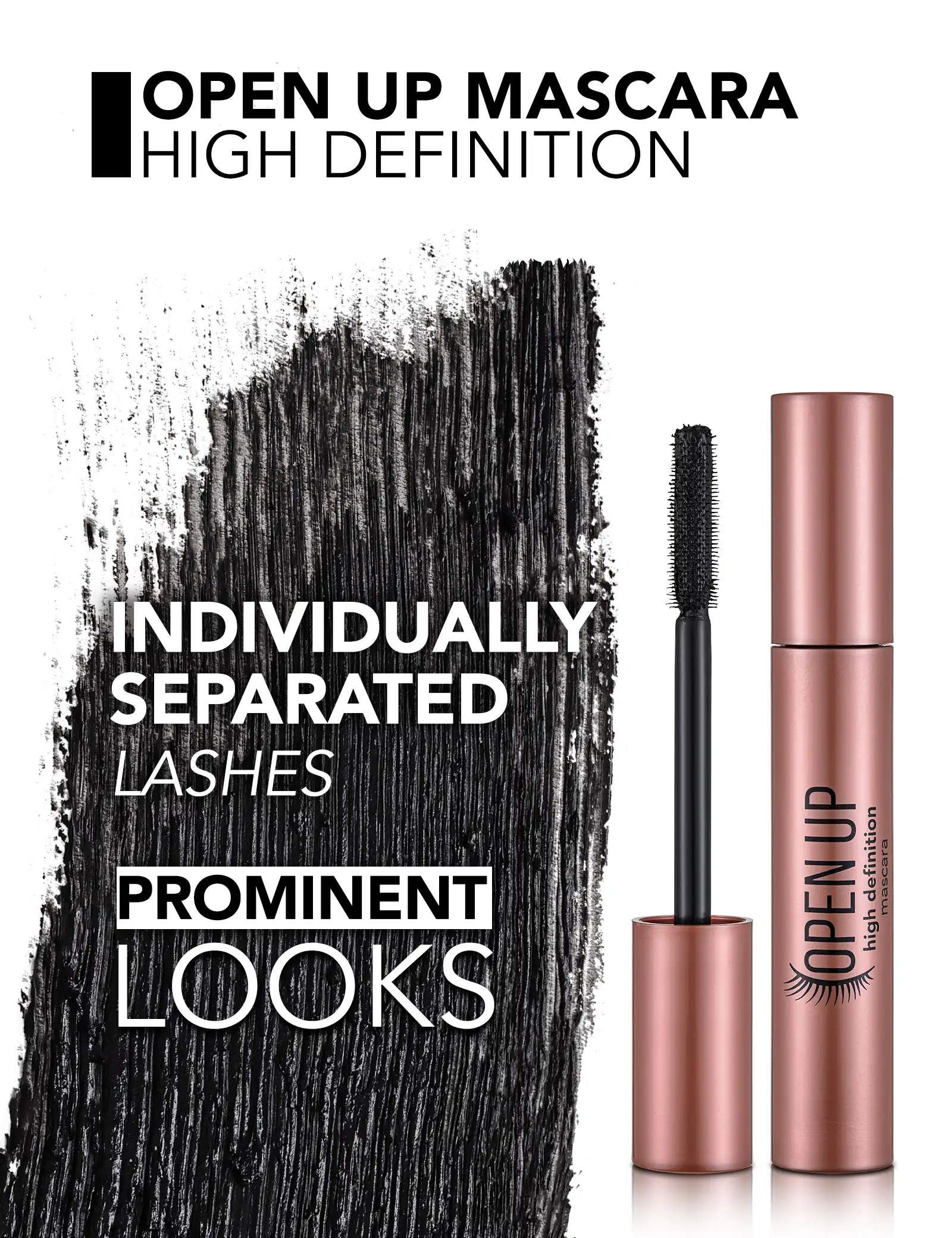 FLORMAR OPEN UP HIGH DEFINITION MASCARA, BLACK