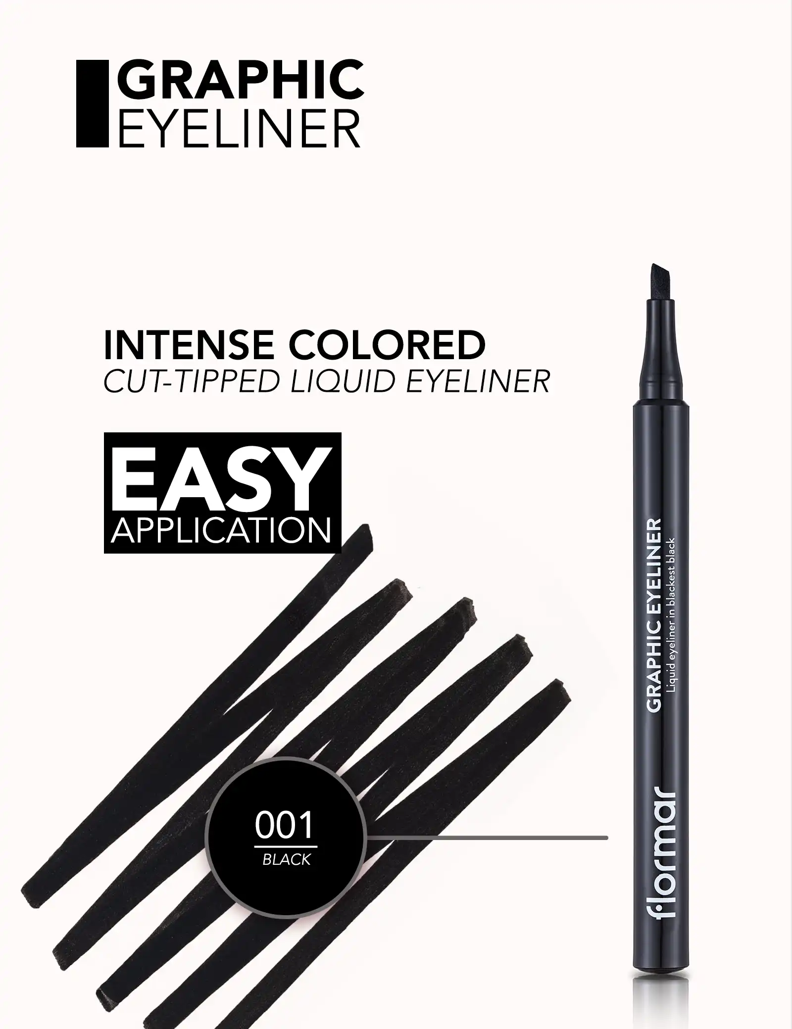 FLORMAR GRAPHIC EYELINER, BLACK