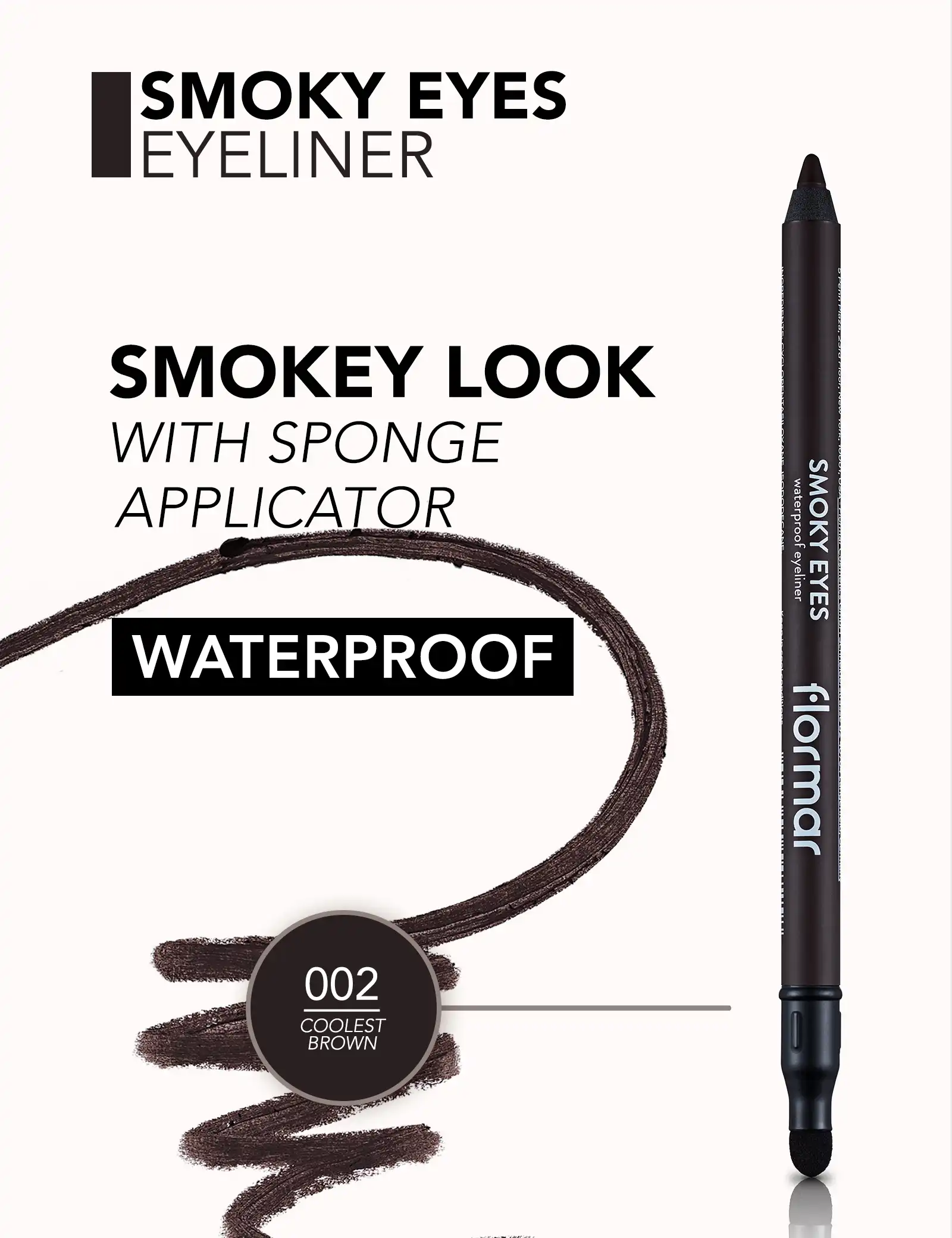 FLORMAR SMOKY EYES WATERPROOF EYELINER, 02