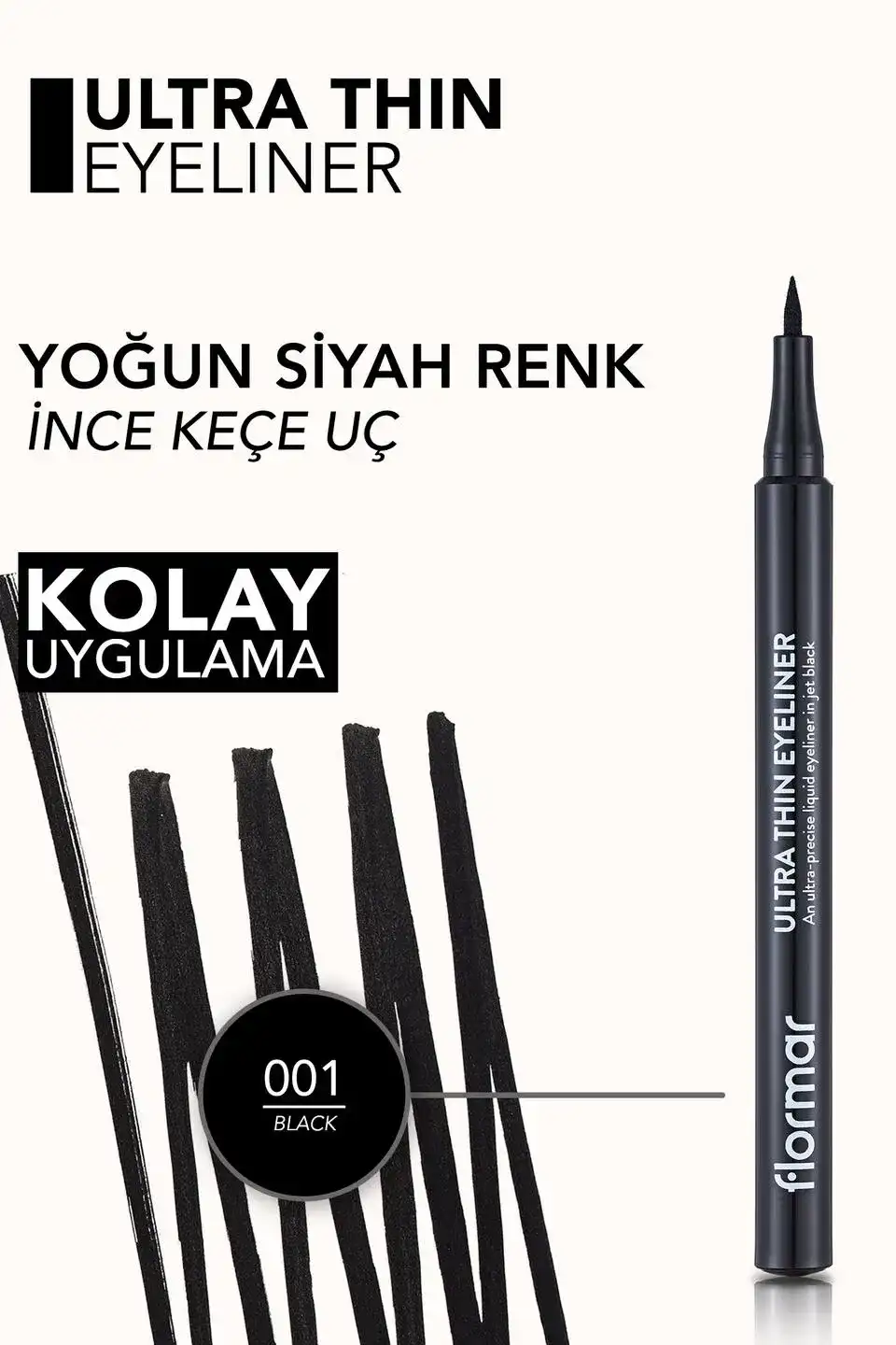 FLORMAR ULTRA THIN EYELINER, BLACK