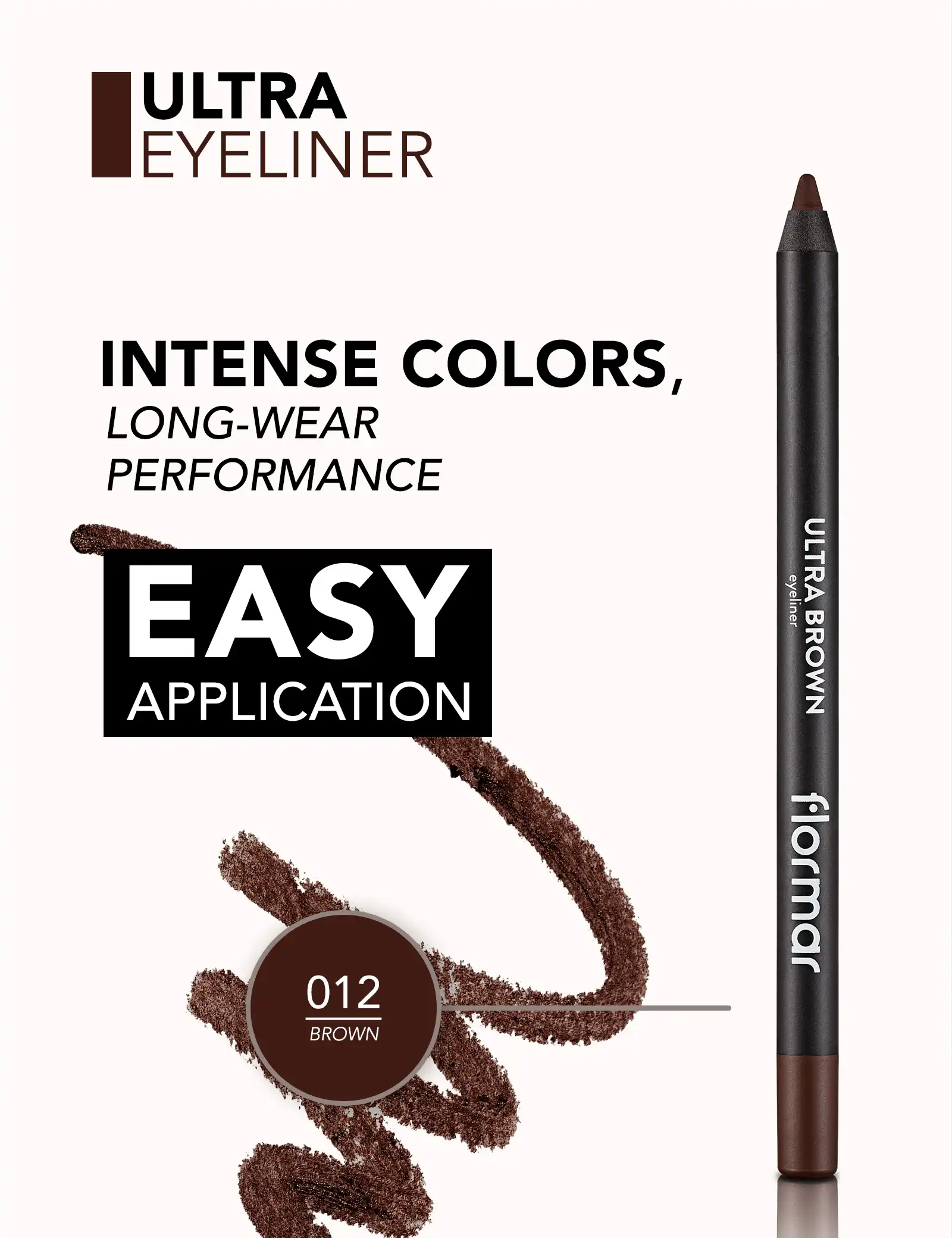 FLORMAR ULTRA EYELINER, 012 BROWN