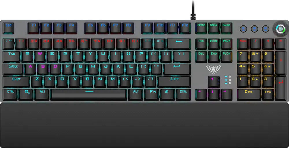 Aula Wired Gaming Keyboard, RGB Backlit, 108 Keys, USB, Black, F2058