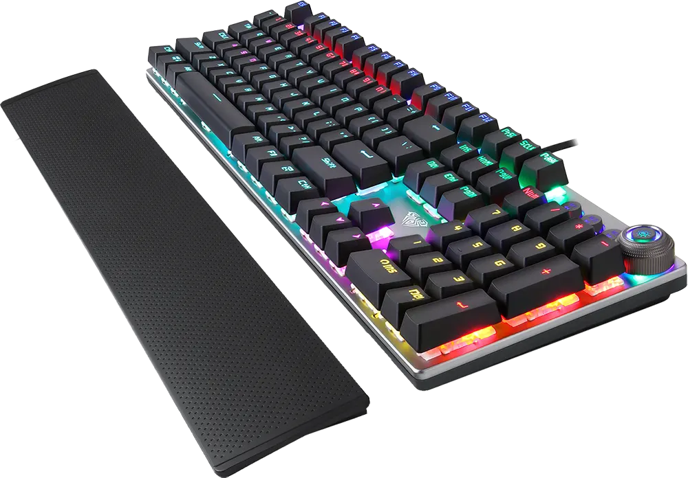 Aula Wired Gaming Keyboard, RGB Backlit, 108 Keys, USB, Black, F2058