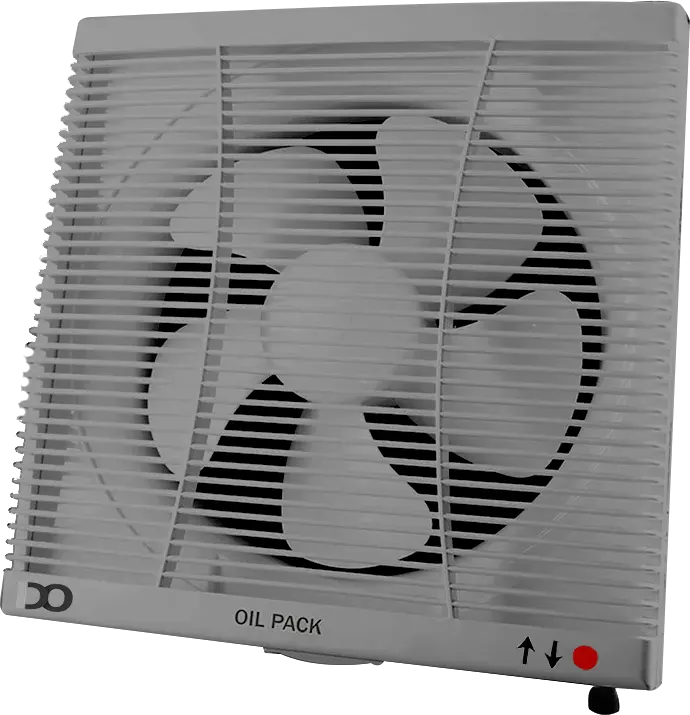 IDO Kitchen Ventilating Fan, Frame 25*25cm, inner fan diameter 20cm, Detachable Oil Bowl, Grey, WVF25-GRY