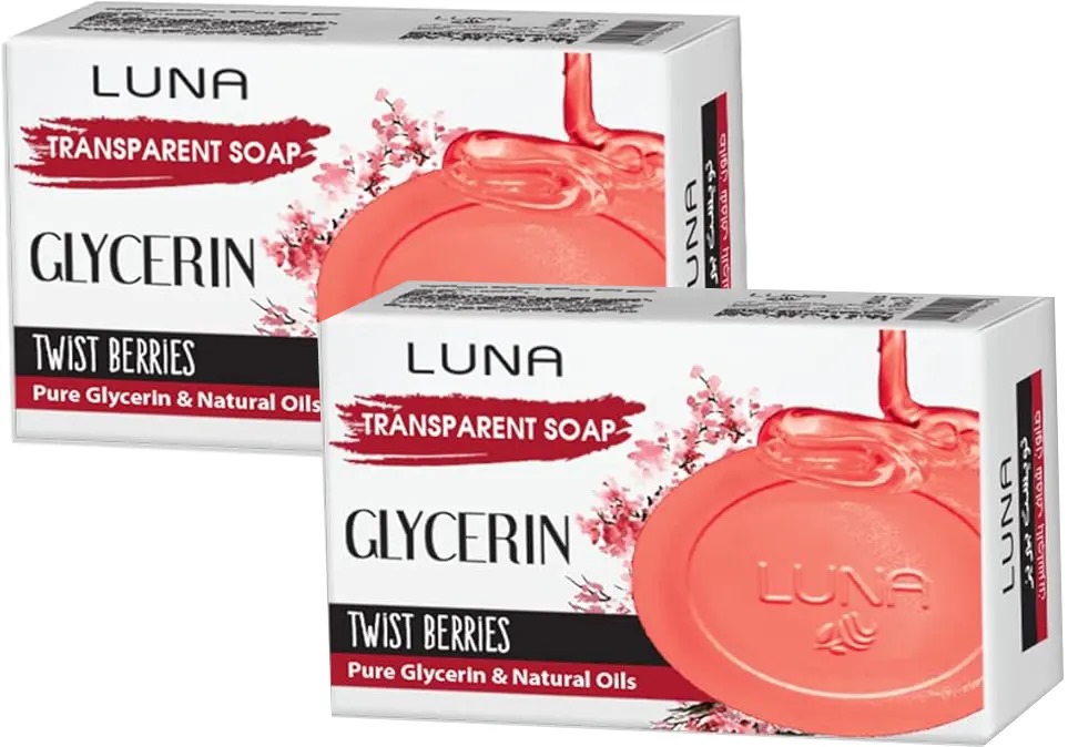 صابون لونا جلسرين شفاف تويست بيريز،72 جم  (1+1)