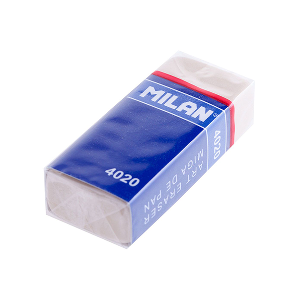 Milan Eraser, rectangular, One Piece, White, 4020