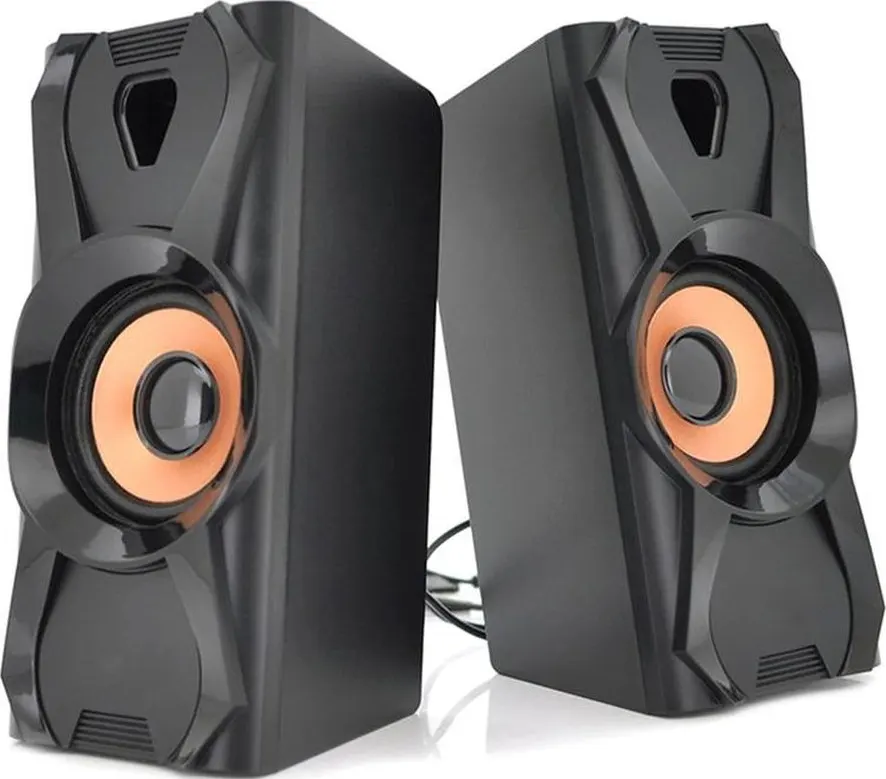 Gigamax Wired Multimedia Speaker For PC, 2.0 channels, USB , Black, GM-22