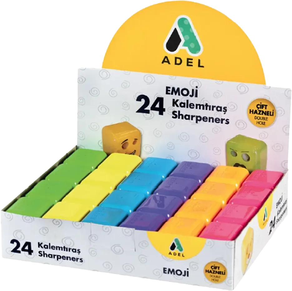 Adel Emoji Plastic Sharpener, 2 Eyes, 1 Piece, Assorted Shapes, 003