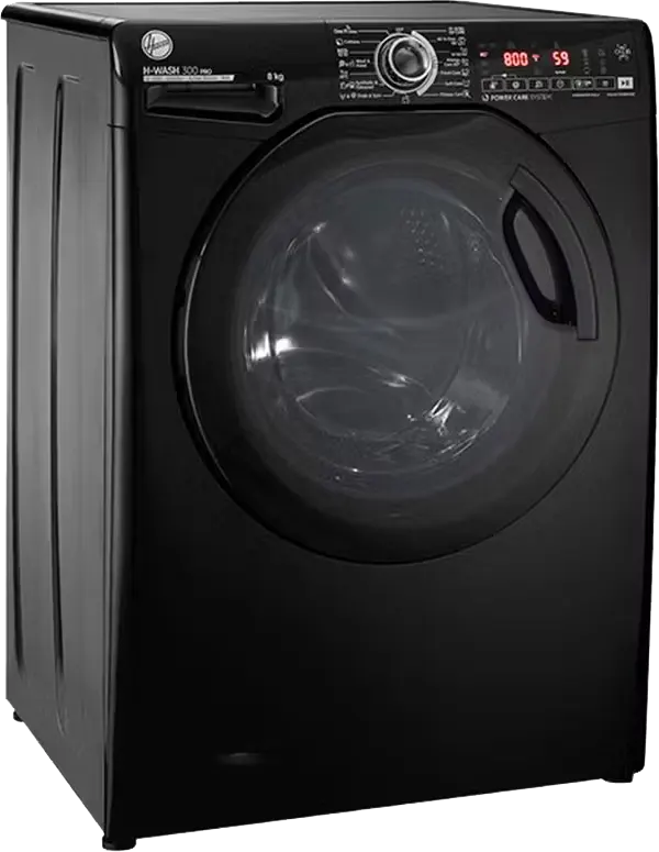 Hoover Front Loading Full Automatic Washing Machine 8 kg, 1300 RPM, Inverter, Steam, Digital Display, Black, H3WS38TAMF7B-ELA