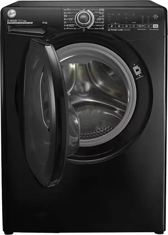 Hoover Front Loading Full Automatic Washing Machine 8 kg, 1300 RPM, Inverter, Steam, Digital Display, Black, H3WS38TAMF7B-ELA