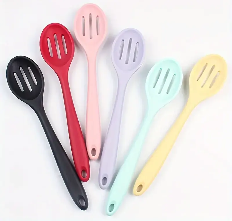 Silicone Perforated Deep Spoon, Multicolor