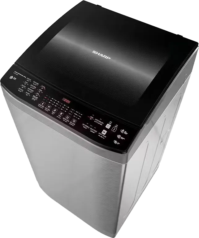 غسالة فوق اتوماتيك ملابس شارب تحمل علوي 13 كيلو، شاشة تاتش ديجيتال، انفرتر، اسانلس ستيل فضي،ES-TD13GSSP