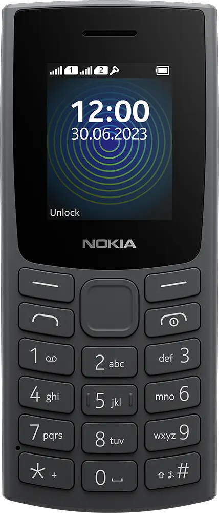 Nokia 110 (2023) Dual SIM Mobile, 4MB Internal Memory, 4MB RAM, 2G Network, Charcoal