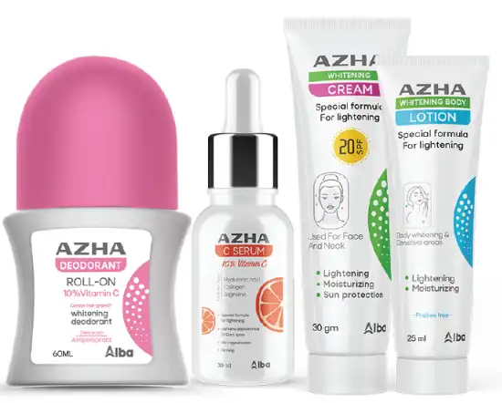 ازهى رول اون 60 مل+سيروم 30 مل+كريم تفتيح 30 جم+لوشن 25 مل