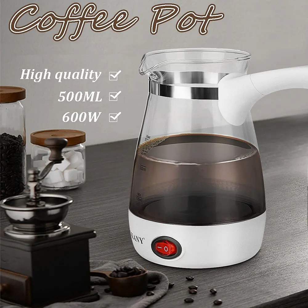 Sokany Electric Glass Coffee Pot, 600 Watt, Multi Color, YLW-606