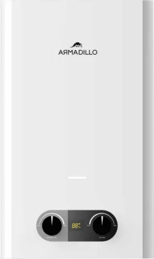 سخان مياه غاز أرماديللو 6 لتر ، شاشة ديجيتال ، ابيض، ARM-HA-GAS-H-WH-0006