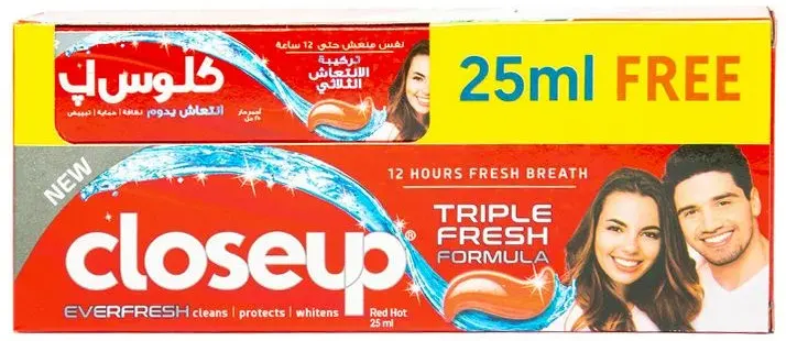 Close Up Ever Fresh Red Toothpaste, (100ml + 25ml)