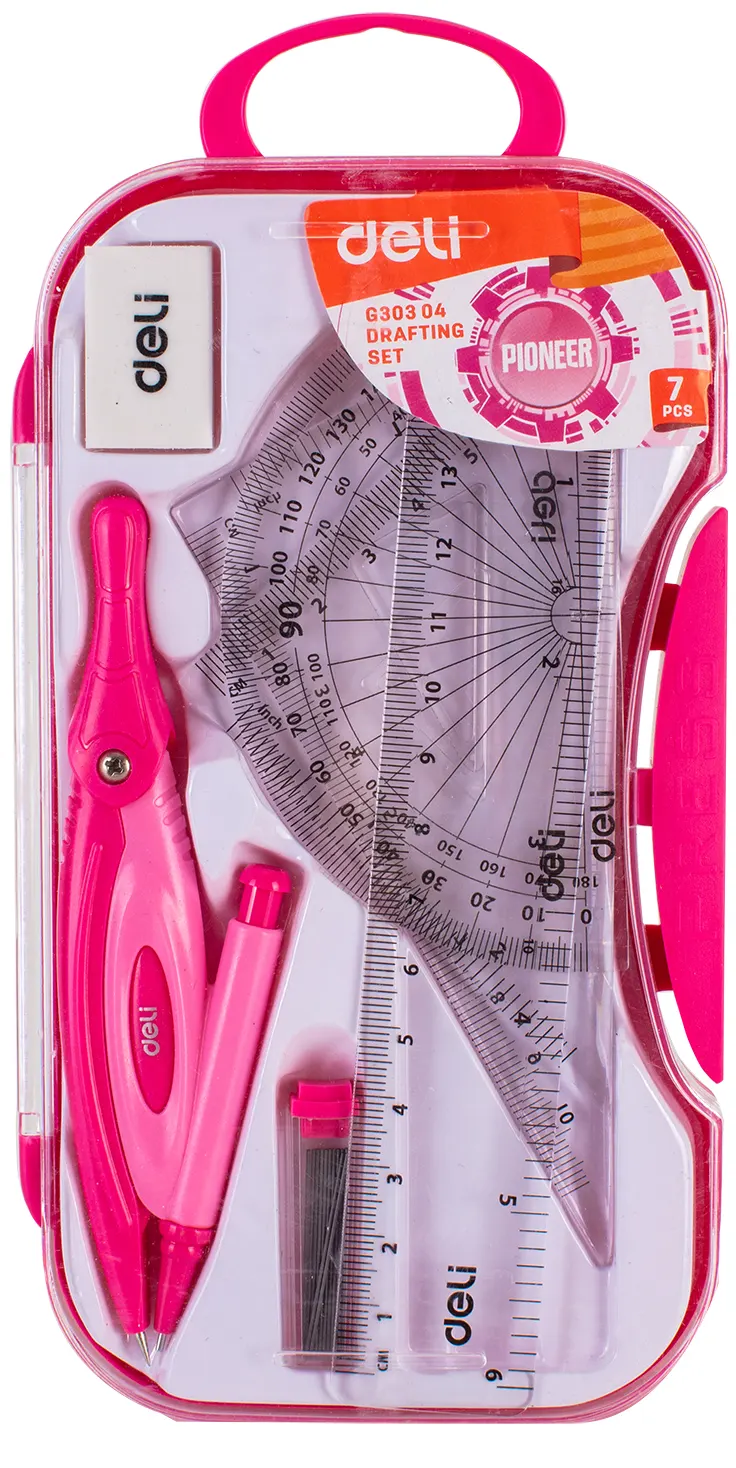 Deli Plastic Engineering Tools Set, 7 Pieces, Plastic Box, Multiple Colors, EG30304