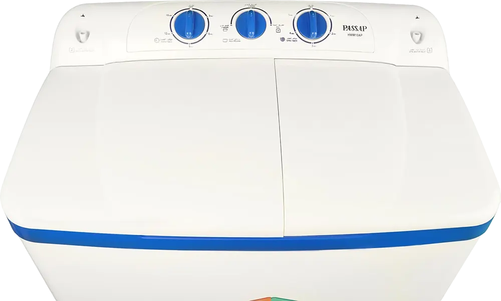 Passap Half-Automatic Washing Machine, 10 Kg, Pump, White*Blue, WMH10ABP