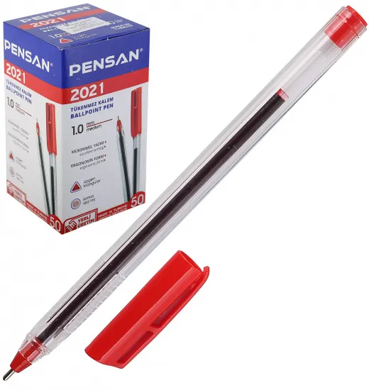 Pensan Ballpoint Pen, 1.0mm, Red, 2021