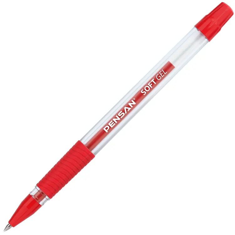 Pensan Gel Pen, 0.7 mm, Red, 2400