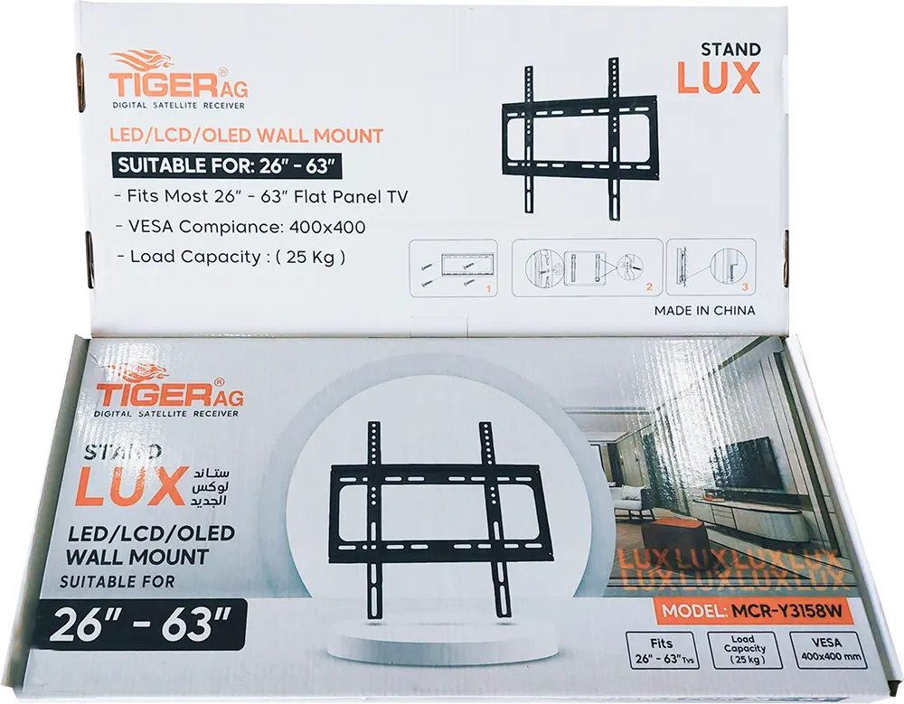 Tiger Lux Fixed Wall Mount, (26-63) Inch, Black, MCR-Y3158W