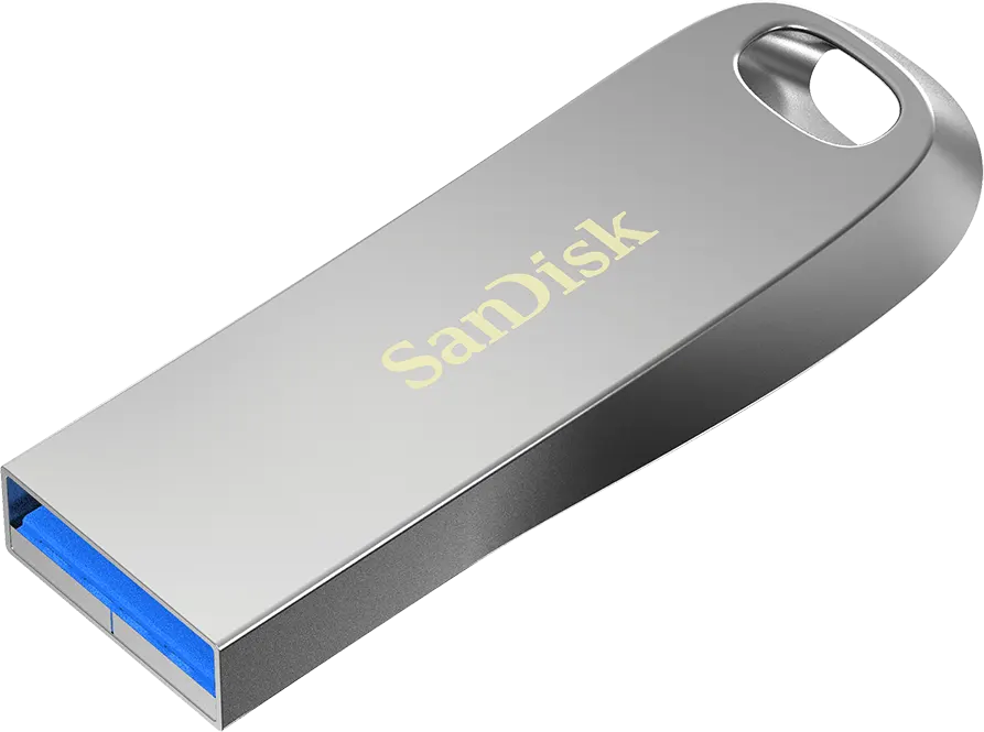 SanDisk Ultra Luxe Flash Drive, 256GB, USB 3.2, Silver, SDCZ74-256G-G46