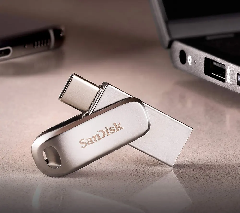 SanDisk Ultra Dual Luxe Flash Drive, 32GB, USB 3.2, USB -Type-C, Multi Color, SDDDC4-32G-G46