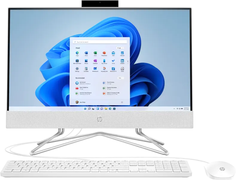 Desktop PC HP All in One G4 22-295C8EA , Intel Core i3-10110U, 4 GB RAM, 1TB HDD Hard Disk, Intel UHD 620 Graphics  Card, 21.5" FHD Display, Dos, White