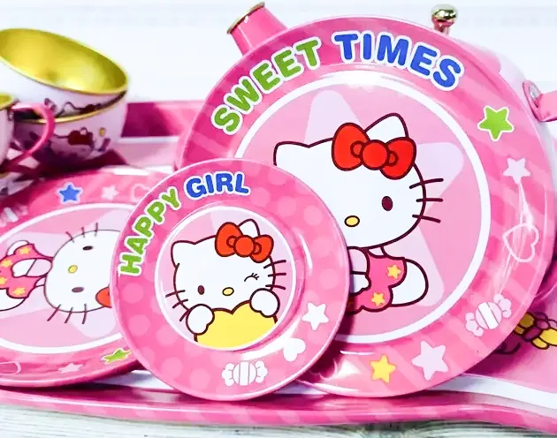 Hello Kitty Tea Set, Metal, 9 Pieces, 966-A17