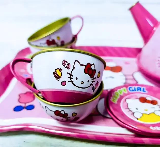 Hello Kitty Tea Set, Metal, 9 Pieces, 966-A17