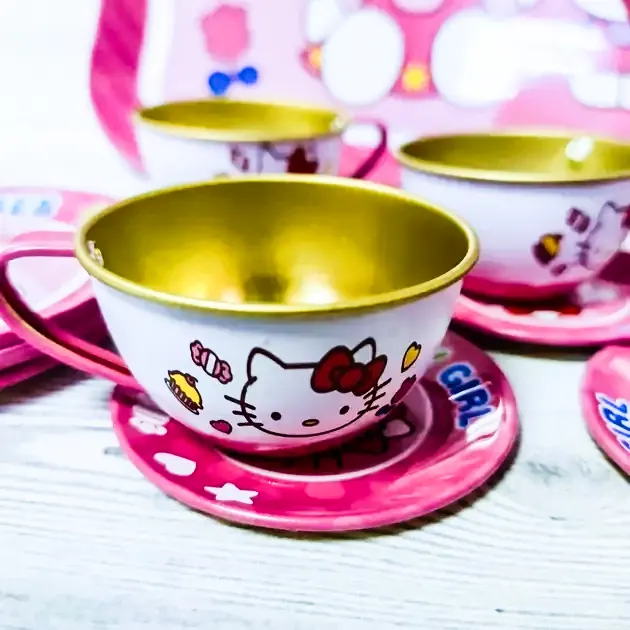 Hello Kitty Tea Set, Metal, 9 Pieces, 966-A17