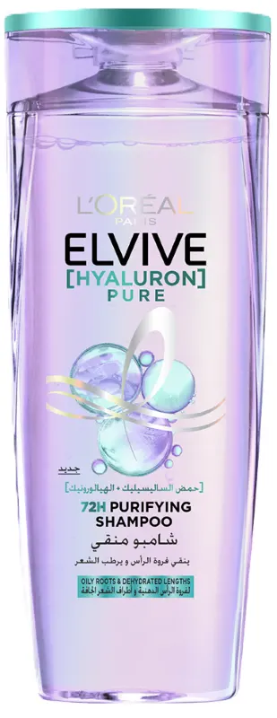 L'Oreal Elvive Hyaluronic Pure Purifying Shampoo for Oily Hair, 600 ml