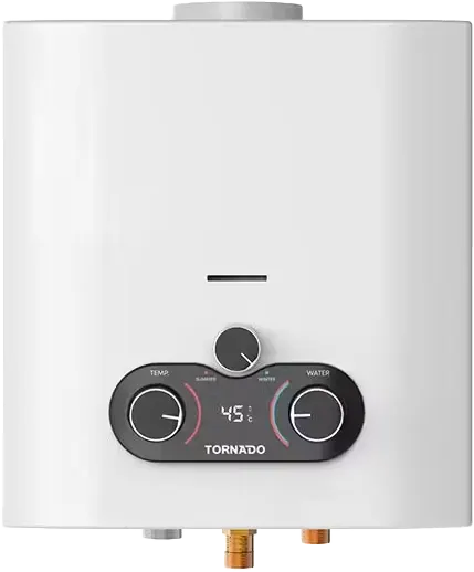 Tornado Gas Water Heater 6Liter, Digital Display, Natural Gas, White, GHE-C06CNE-W